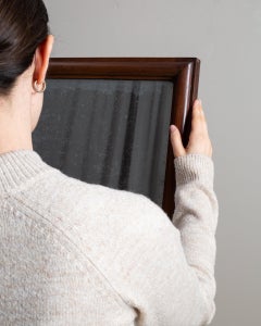 19th Century Mahogany Wood Louis Philippe Platform Mirror