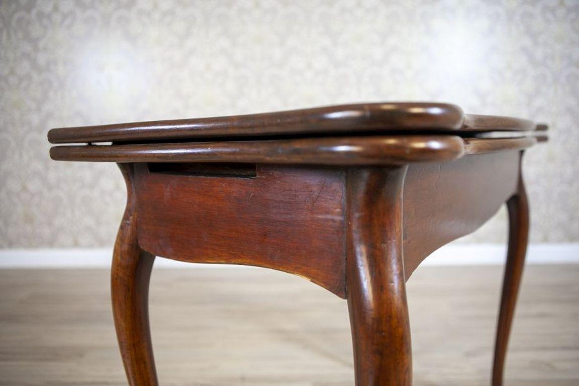 19th-Century Mahogany Wood & Veneer Card Table / Console Table For Sale 5
