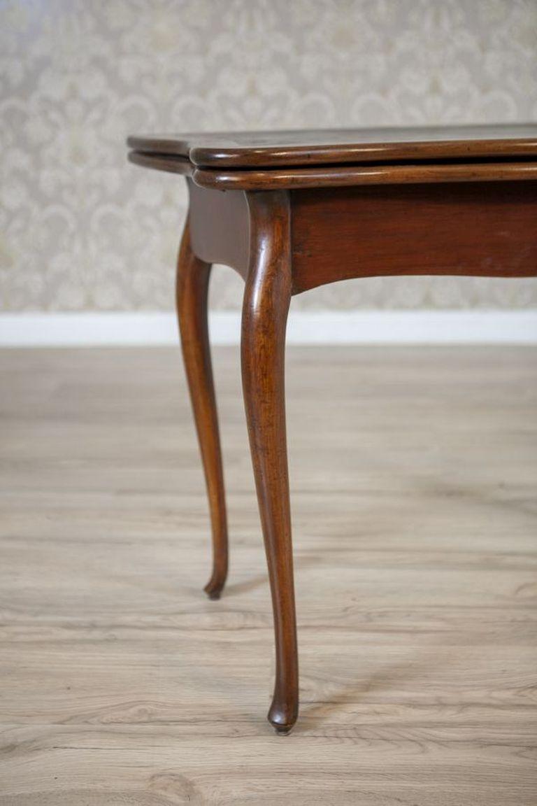 19th-Century Mahogany Wood & Veneer Card Table / Console Table For Sale 6