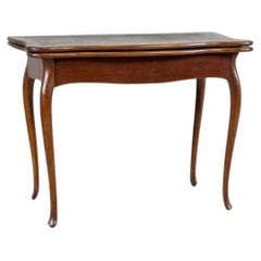 Antique 19th-Century Mahogany Wood & Veneer Card Table / Console Table