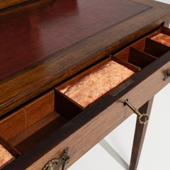 19th Century Mahogany Wood Victorian Desk With Leather Top