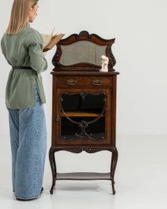 19th Century Mahogany Wood Victorian Slimline Cabinet