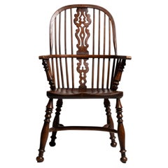19th Century Mahogany Wood Windsor Spindle Back Armchair