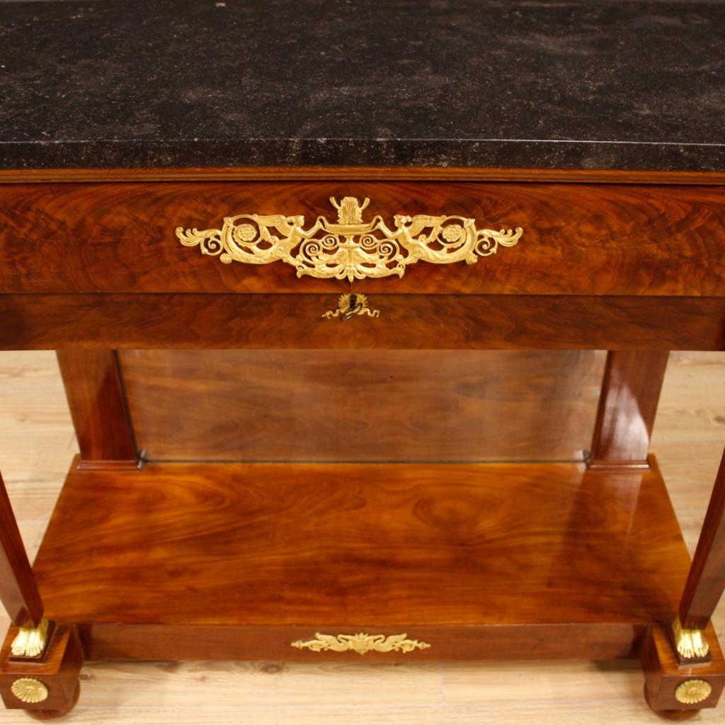 19th Century Mahogany Wood with Marble Top French Console, 1830 7