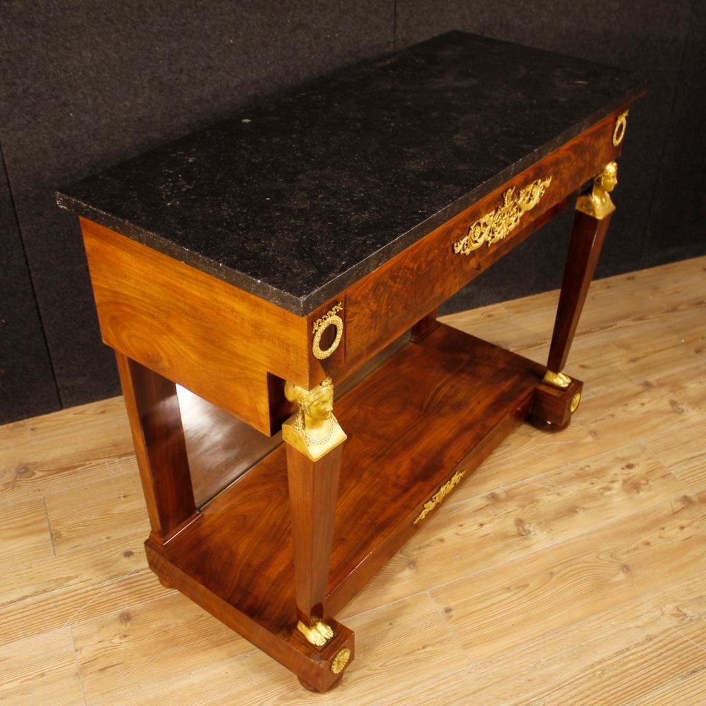 19th Century Mahogany Wood with Marble Top French Console, 1830 1