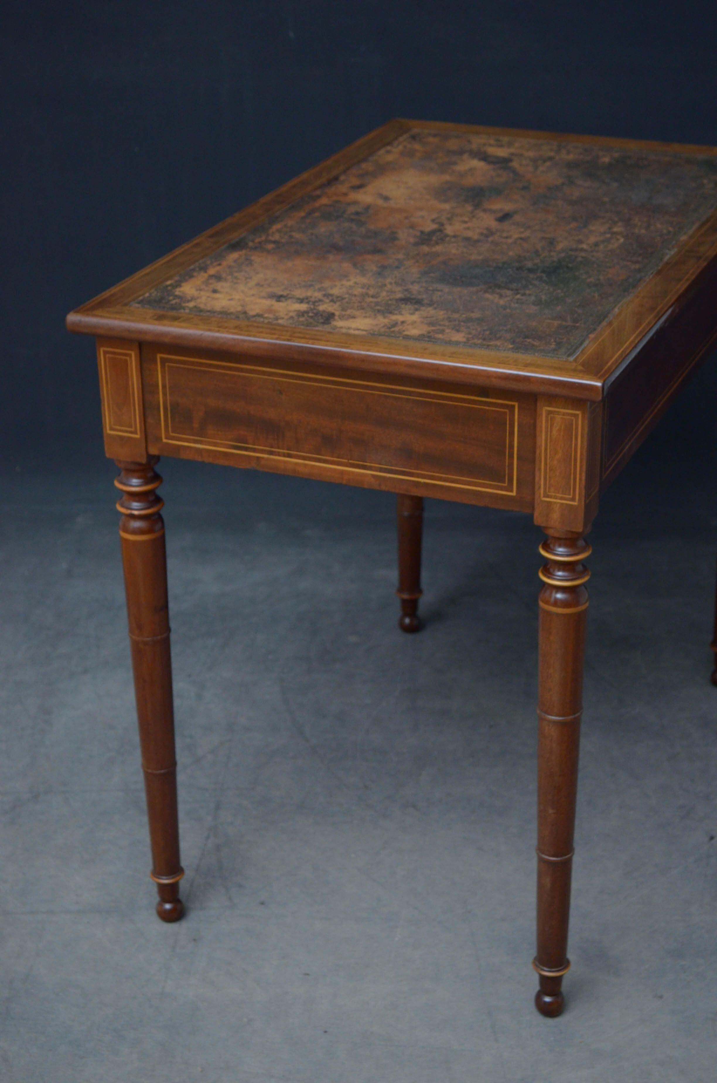 19th Century Mahogany Writing or Side Table For Sale 9