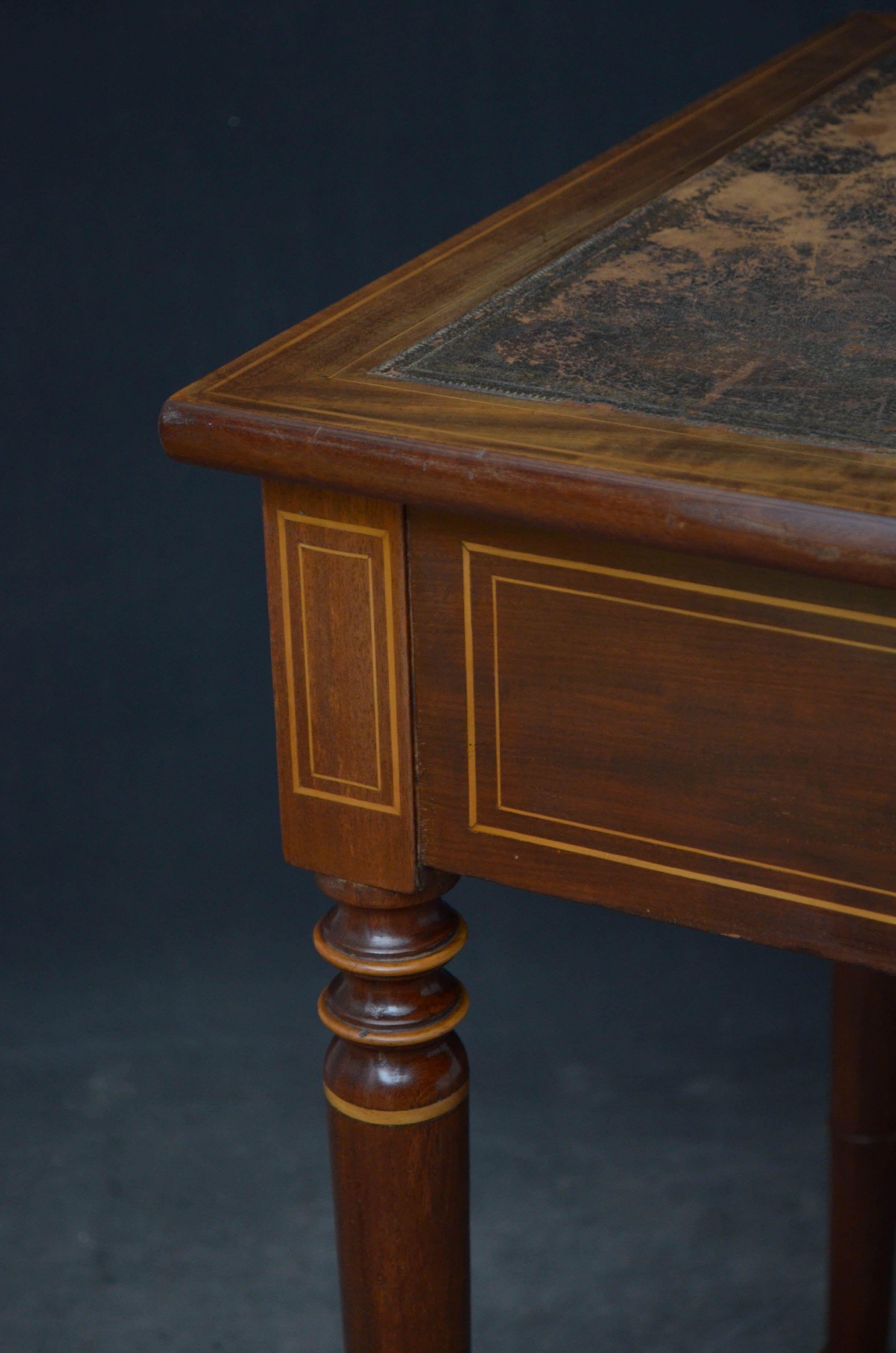 19th Century Mahogany Writing or Side Table For Sale 10