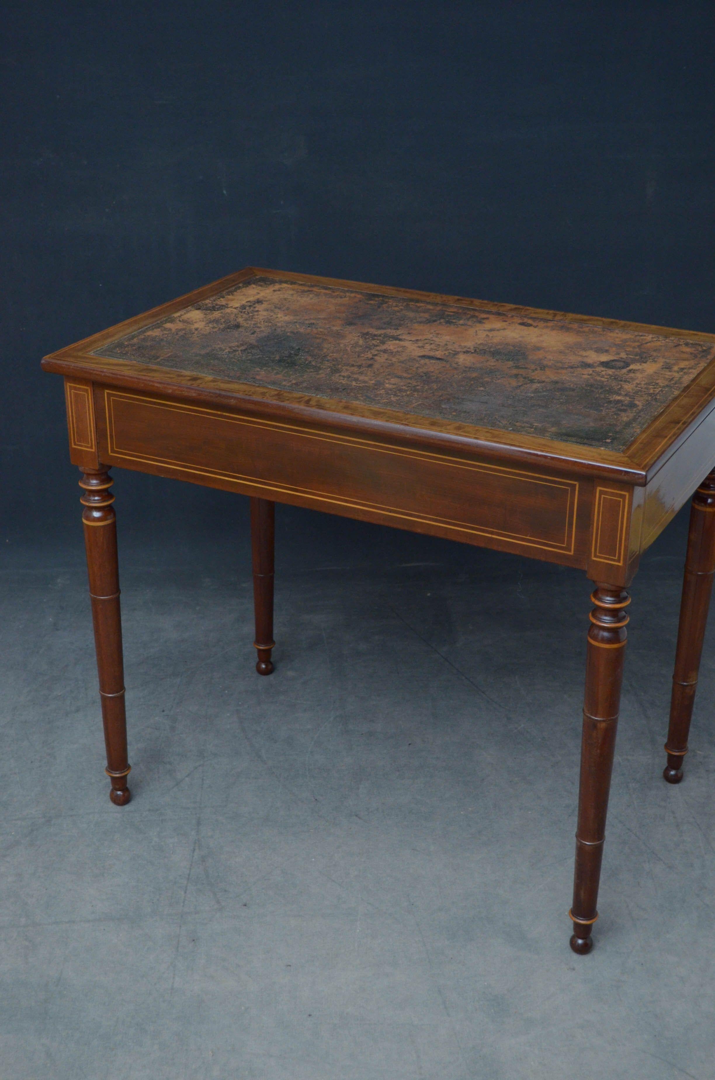 19th Century Mahogany Writing or Side Table For Sale 11