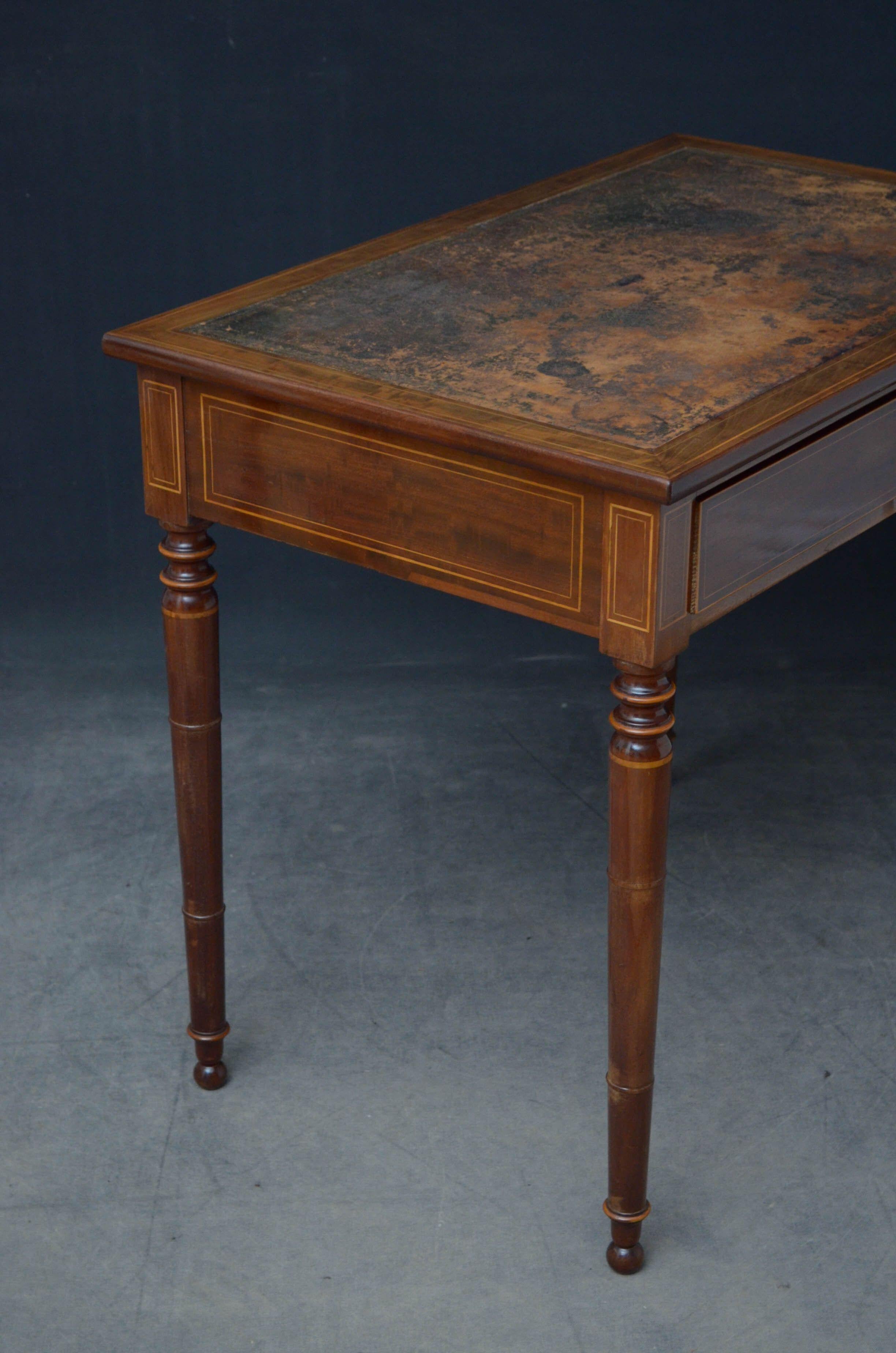 19th Century Mahogany Writing or Side Table For Sale 12