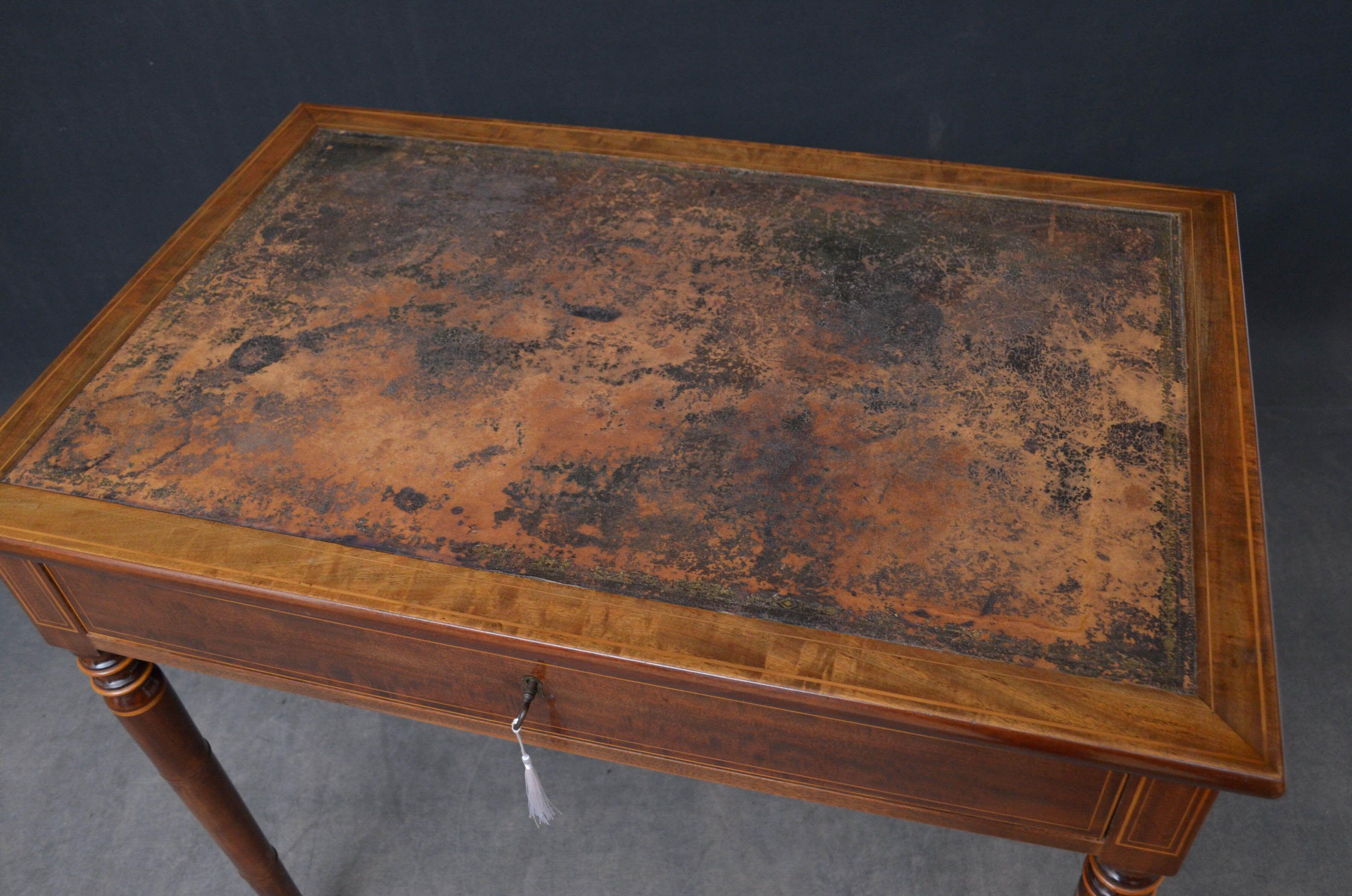 19th Century Mahogany Writing or Side Table In Good Condition For Sale In Whaley Bridge, GB