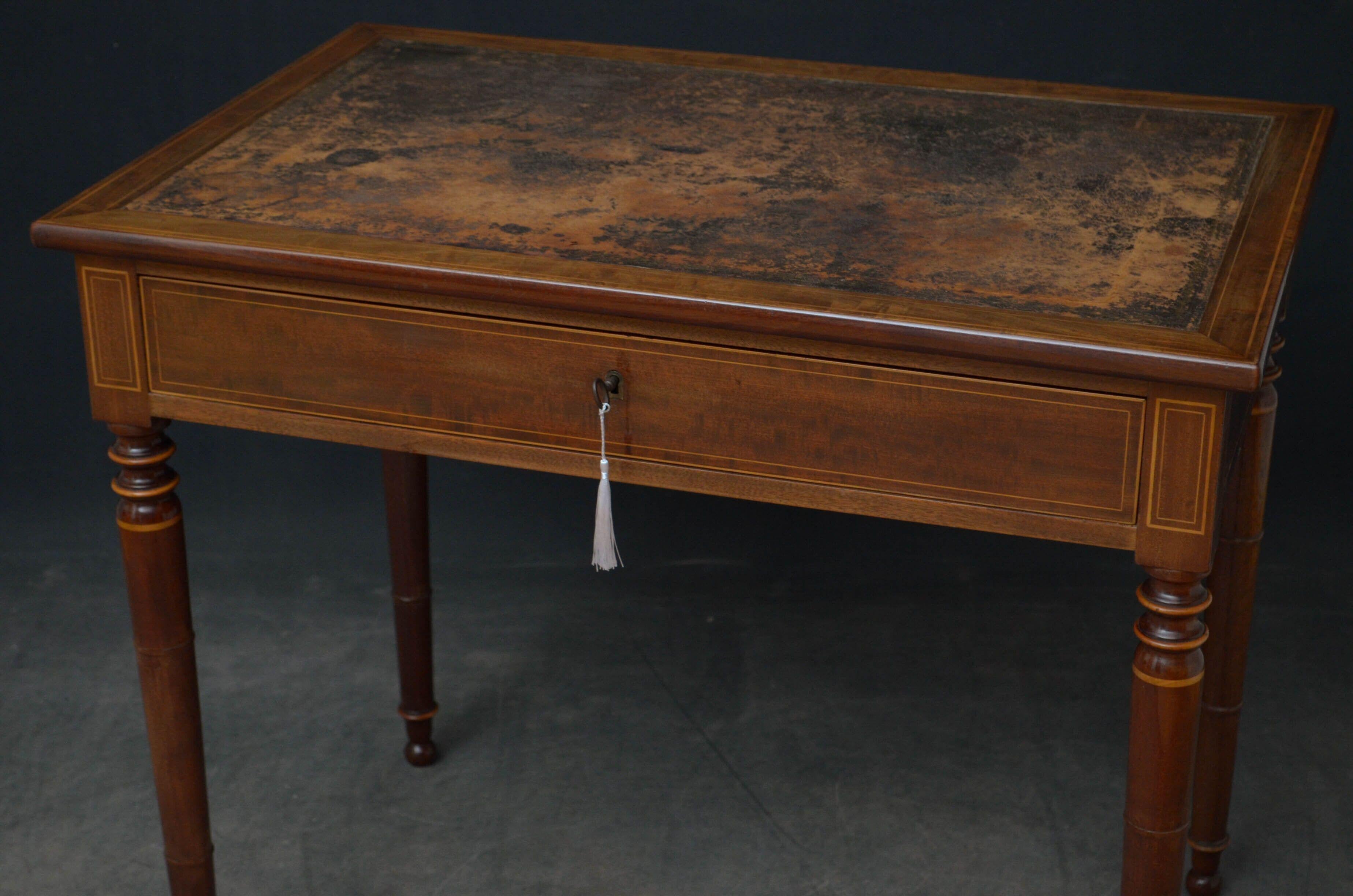 19th Century Mahogany Writing or Side Table For Sale 3