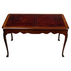 Antique 19th Century Mahogany Writing Table with Tooled Leather Top