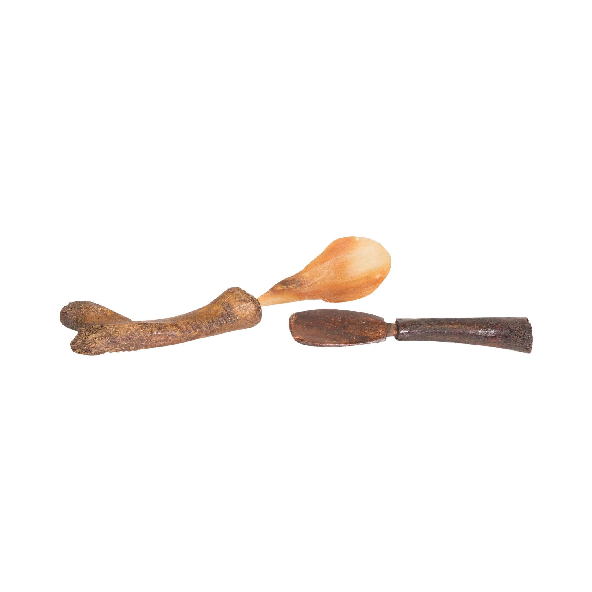19th Century Maidu Deer Antler Spoons For Sale