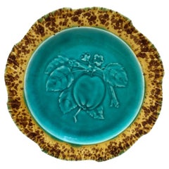 19th Century Majolica Apple Plate Luneville