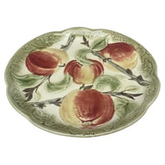 19th Century Majolica Apples Plate Choisy Le Roi