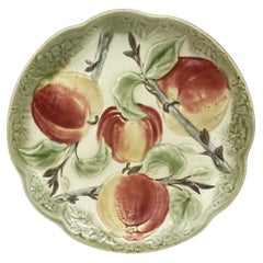 19th Century Majolica Apples Plate Choisy Le Roi