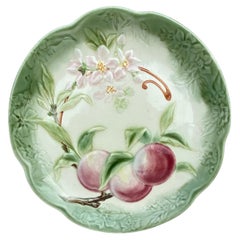 Antique 19th Century Majolica Apples Plate Choisy Le Roi