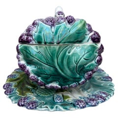 19th Century Majolica Asparagus & Artichoke Tureen Saint Amand