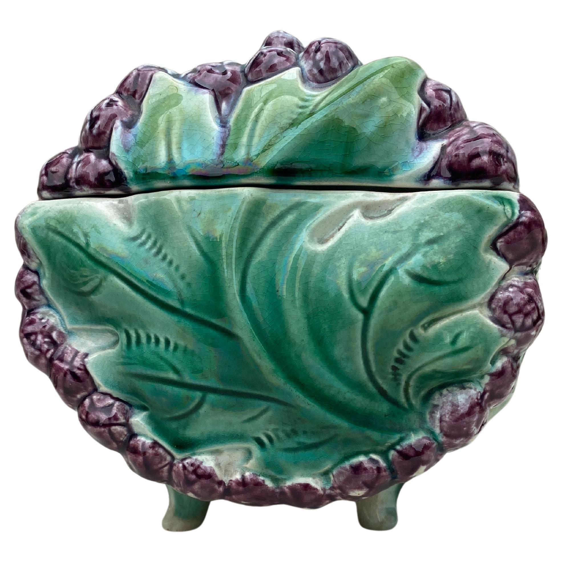 Country 19th Century Majolica Asparagus & Artichoke Tureen Saint Amand