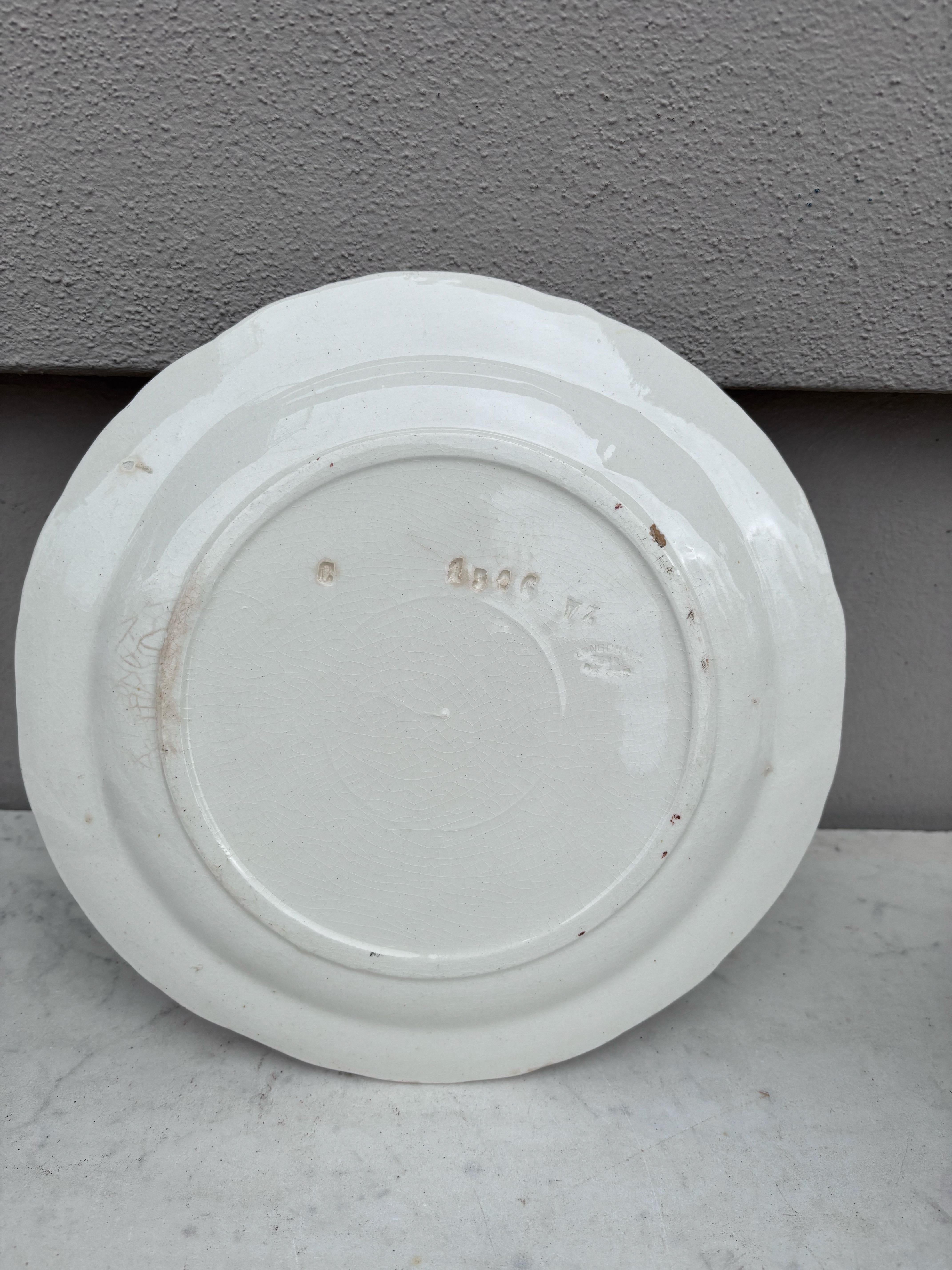Céramique Assiette à asperges Longchamp du 19ème siècle en vente