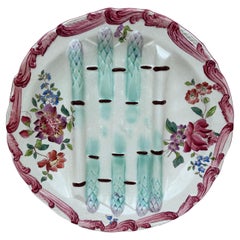 Assiette à asperges Longchamp du 19ème siècle