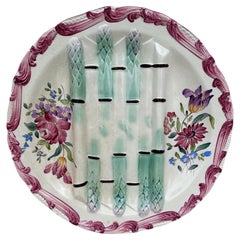 Assiette à asperges Longchamp du 19ème siècle
