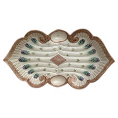19th Century Majolica Asparagus Platter Fives Lille
