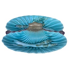 19th Century Majolica Asparagus Platter Luneville