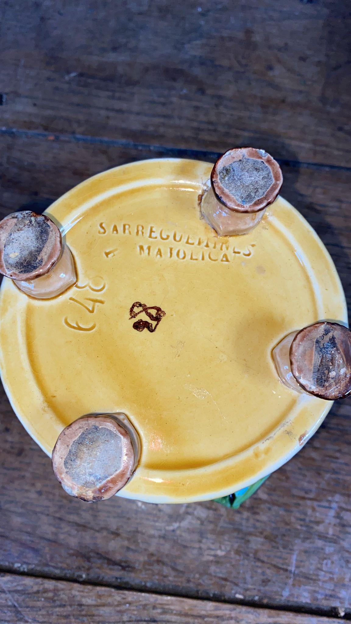Cache Pot in bambù maiolica del XIX secolo Sarreguemines in vendita 2