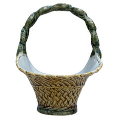 19th Century Majolica Basket Choisy Le Roi