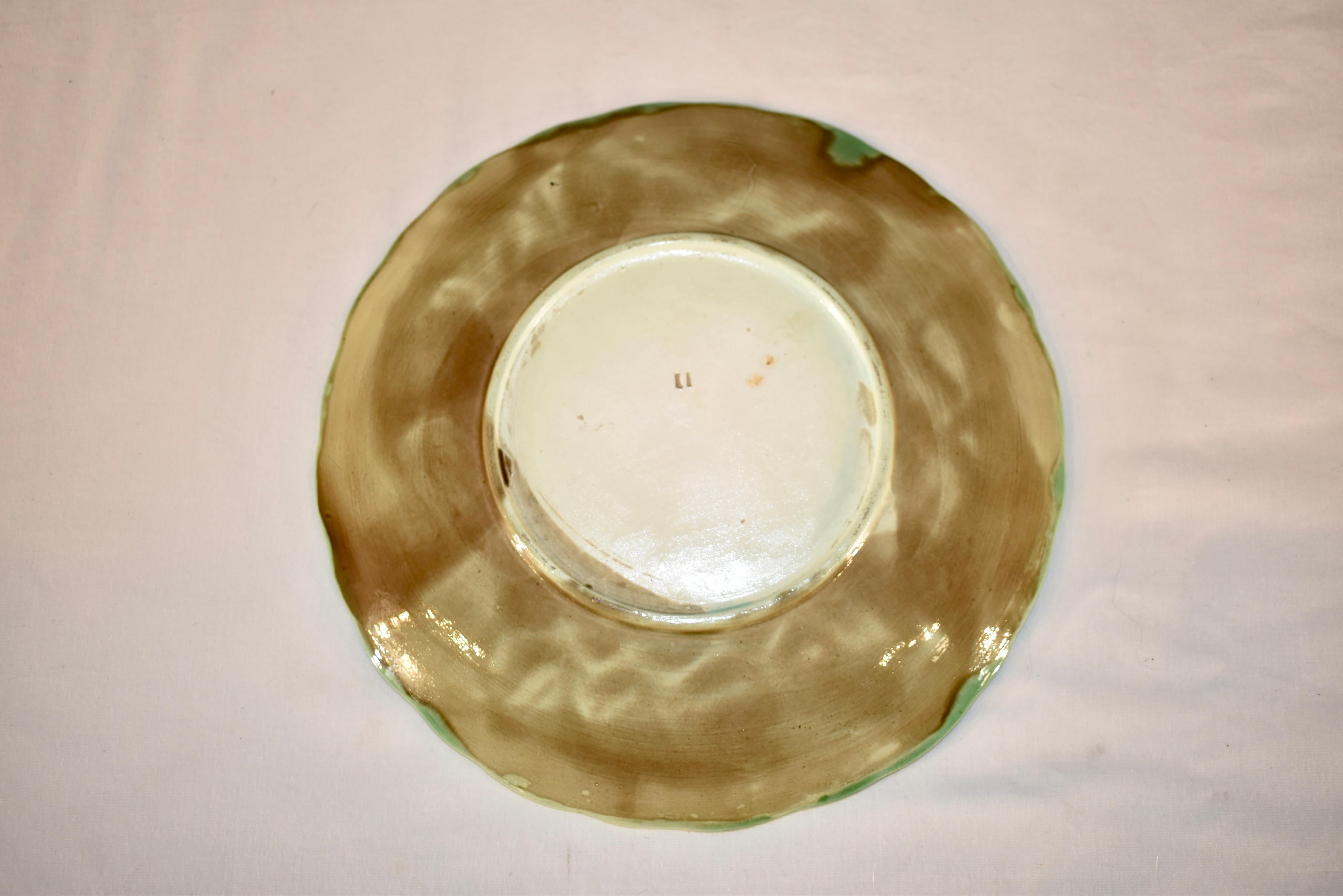 19th Century Majolica Begonia Plate 1