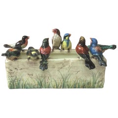 19th Century Majolica Birds Jardiniere Delphin Massier