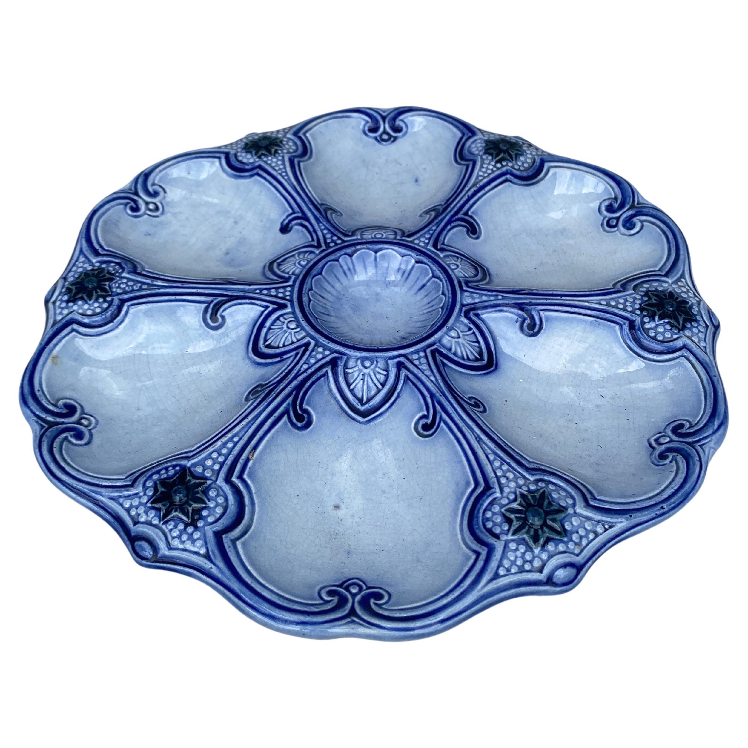 19th Century Majolica blue & white oyster plate Wasmuel.
Reference / Page 48 