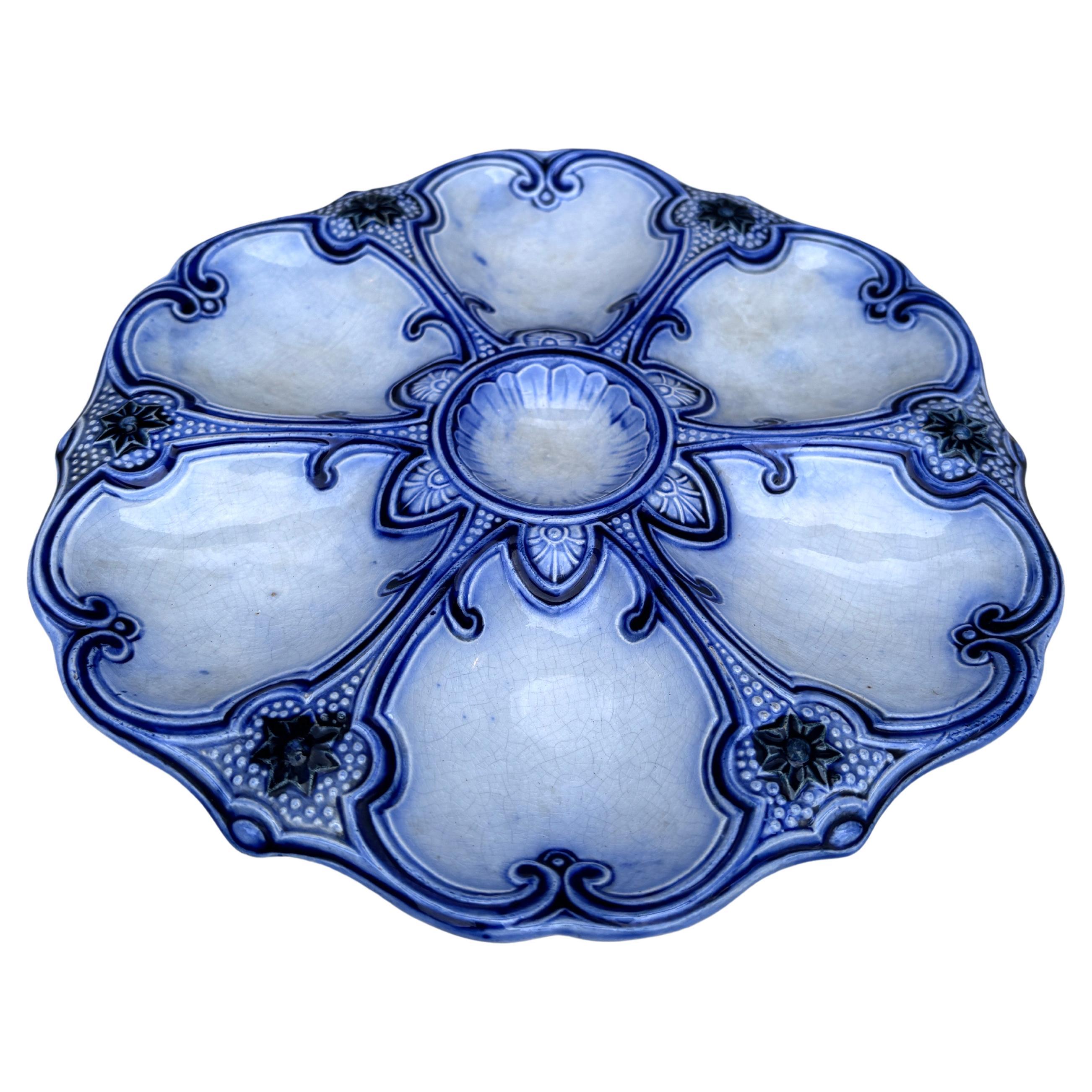 19th Century Majolica blue & white oyster plate Wasmuel.
Reference / Page 48 