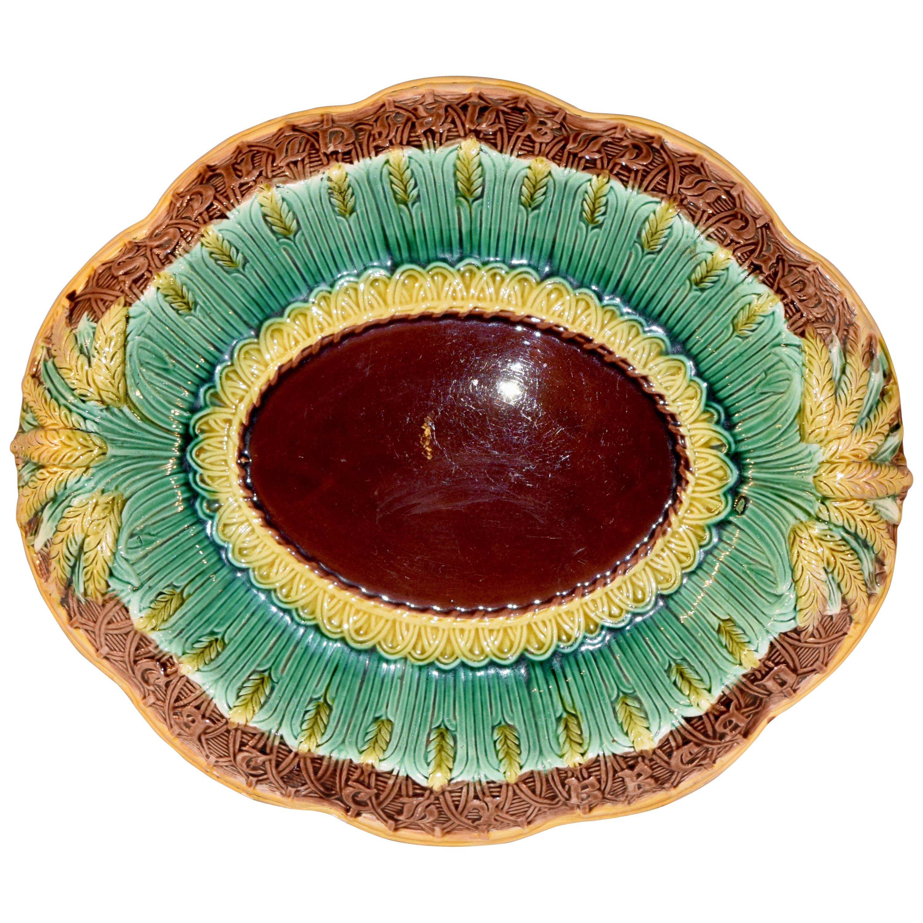 19th Century Majolica Bread Tray For Sale