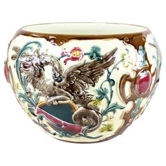 19th Century Majolica Cachepot by Znaim, CZ, circa 1880