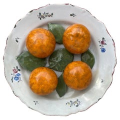 Assiette murale oranges en faïence du 19ème siècle 
