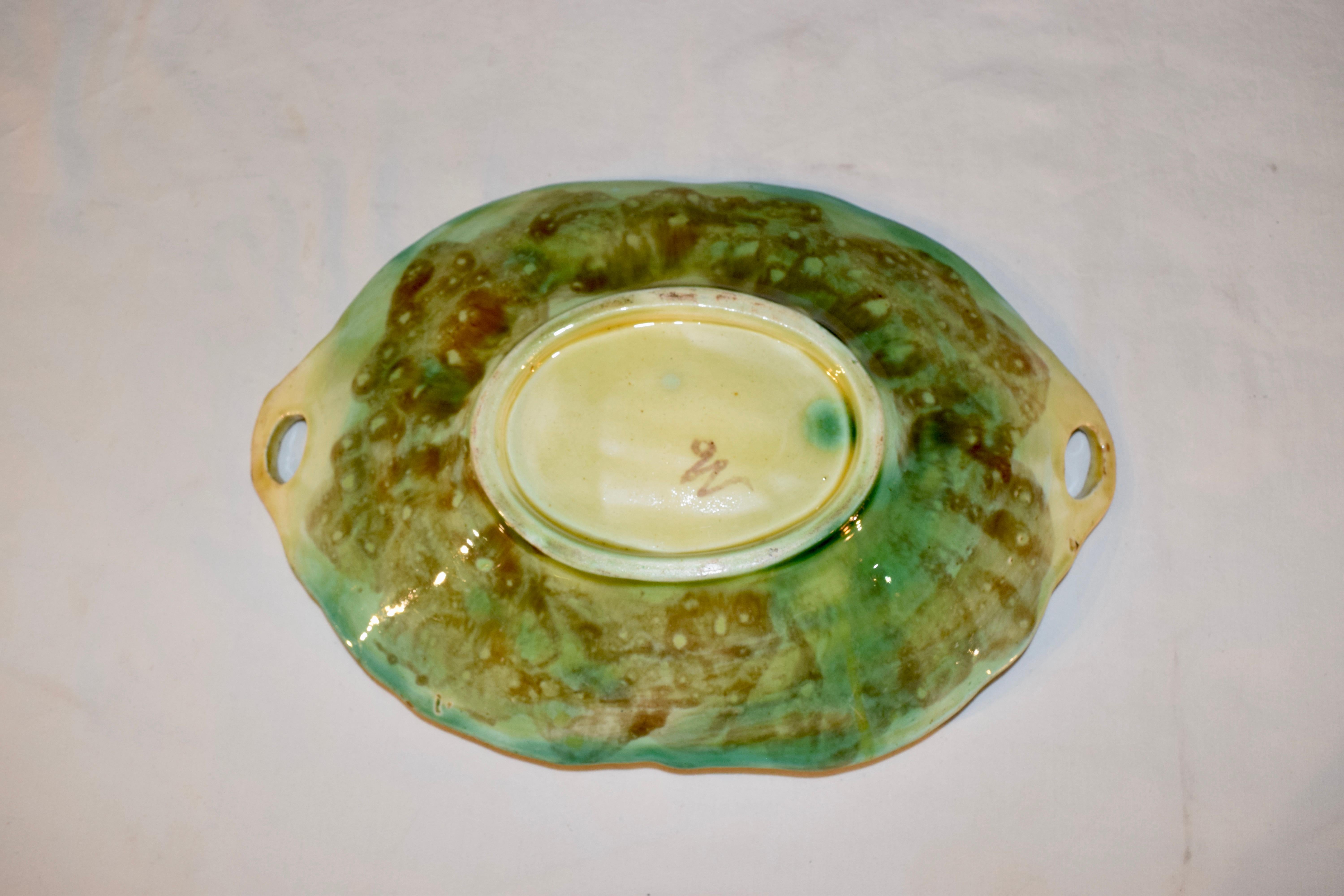 19th Century Majolica Fern Tray 2