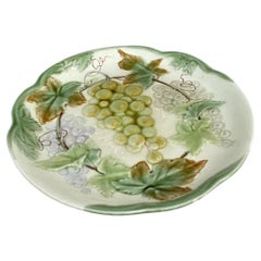 19th Century Majolica Grapes Plate Choisy Le Roi