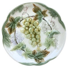 19th Century Majolica Grapes Plate Choisy Le Roi