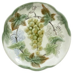 Antique 19th Century Majolica Grapes Plate Choisy Le Roi