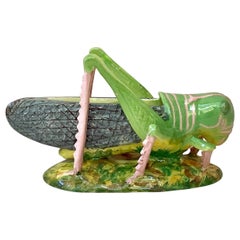 19th Century Majolica Grasshopper Jardinière Jerome Massier