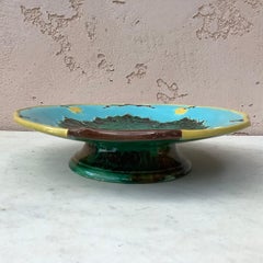 19th Century Majolica Leaf Comport Joseph Holcroft