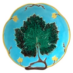 19th Century Majolica Leaf Comport Joseph Holcroft