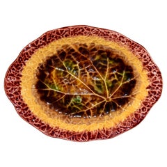 19th Century Majolica Leaf Dish