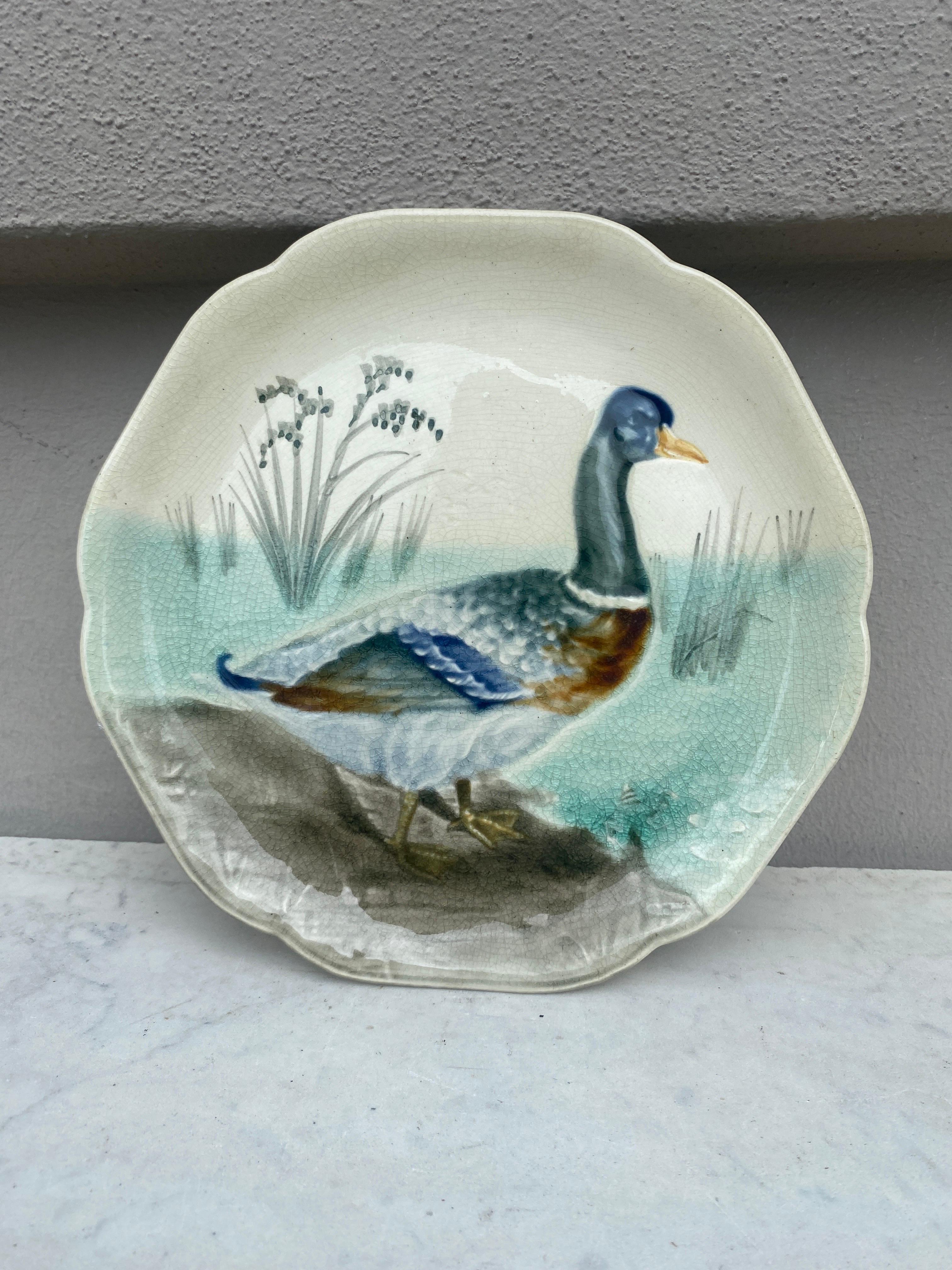 19th Century Majolica Mallard Duck Plate Hippolyte Boulenger Choisy le Roi, circa 1890.
The manufacture of Choisy le Roi was one of the most important manufacture at the end of 19th Century, they produced very high quality ceramics of all kinds as