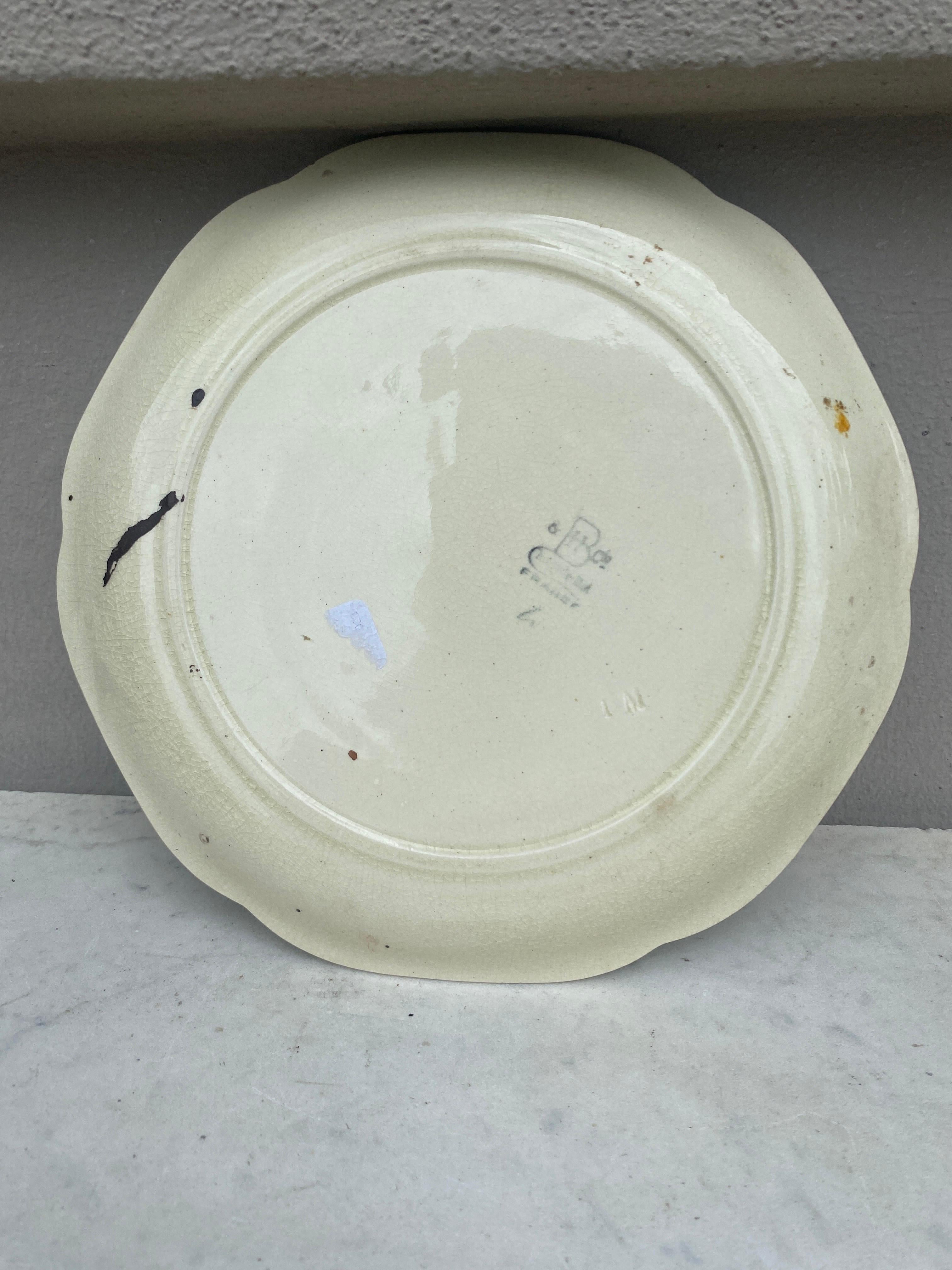19th Century Majolica Mallard Duck Plate Choisy Le Roi In Good Condition For Sale In Austin, TX