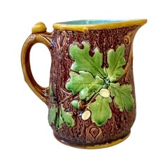 19th Century Majolica Minton Oak Leaves and Acorns Pitcher