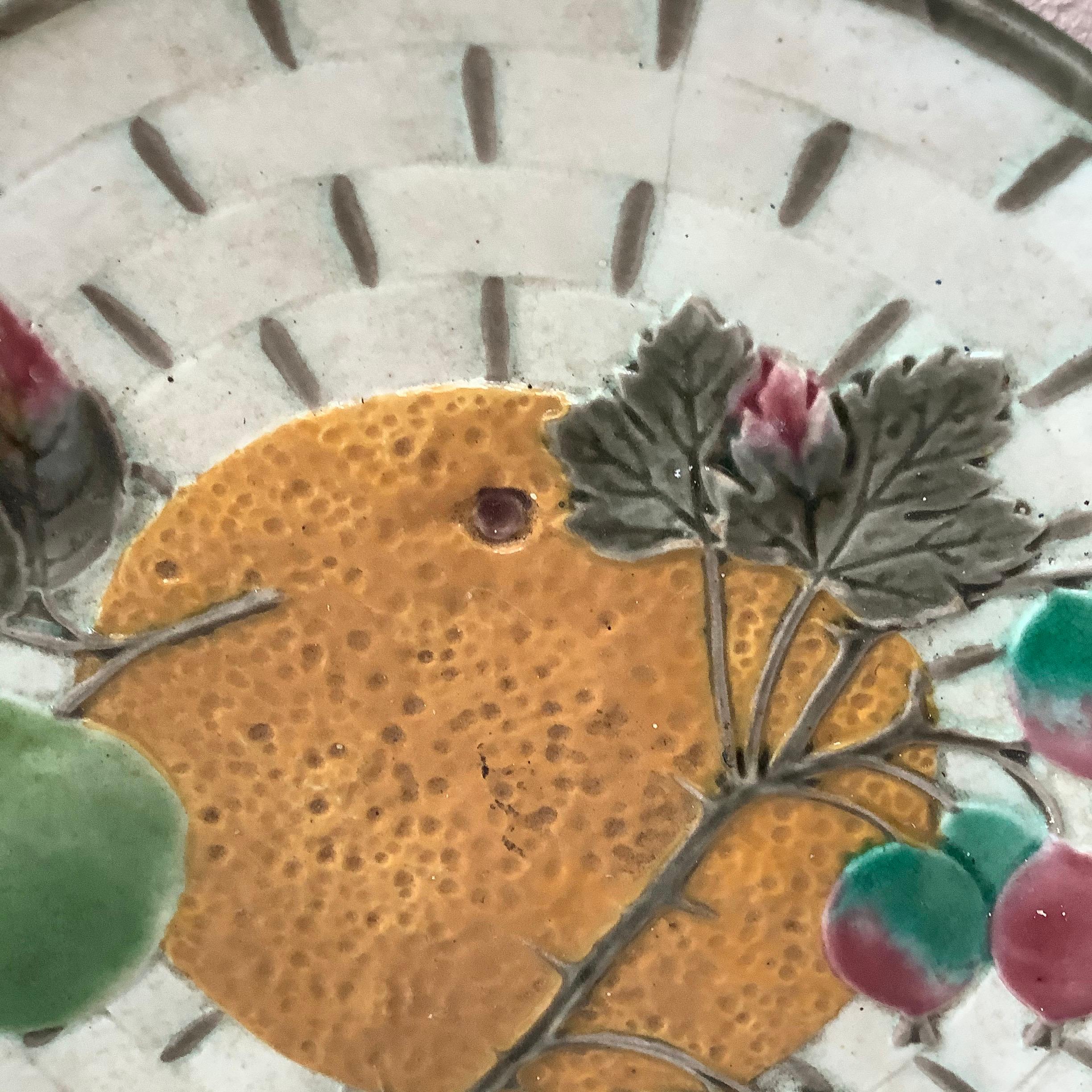 Inglese Piatto arancione in maiolica del XIX secolo Wedgwood in vendita