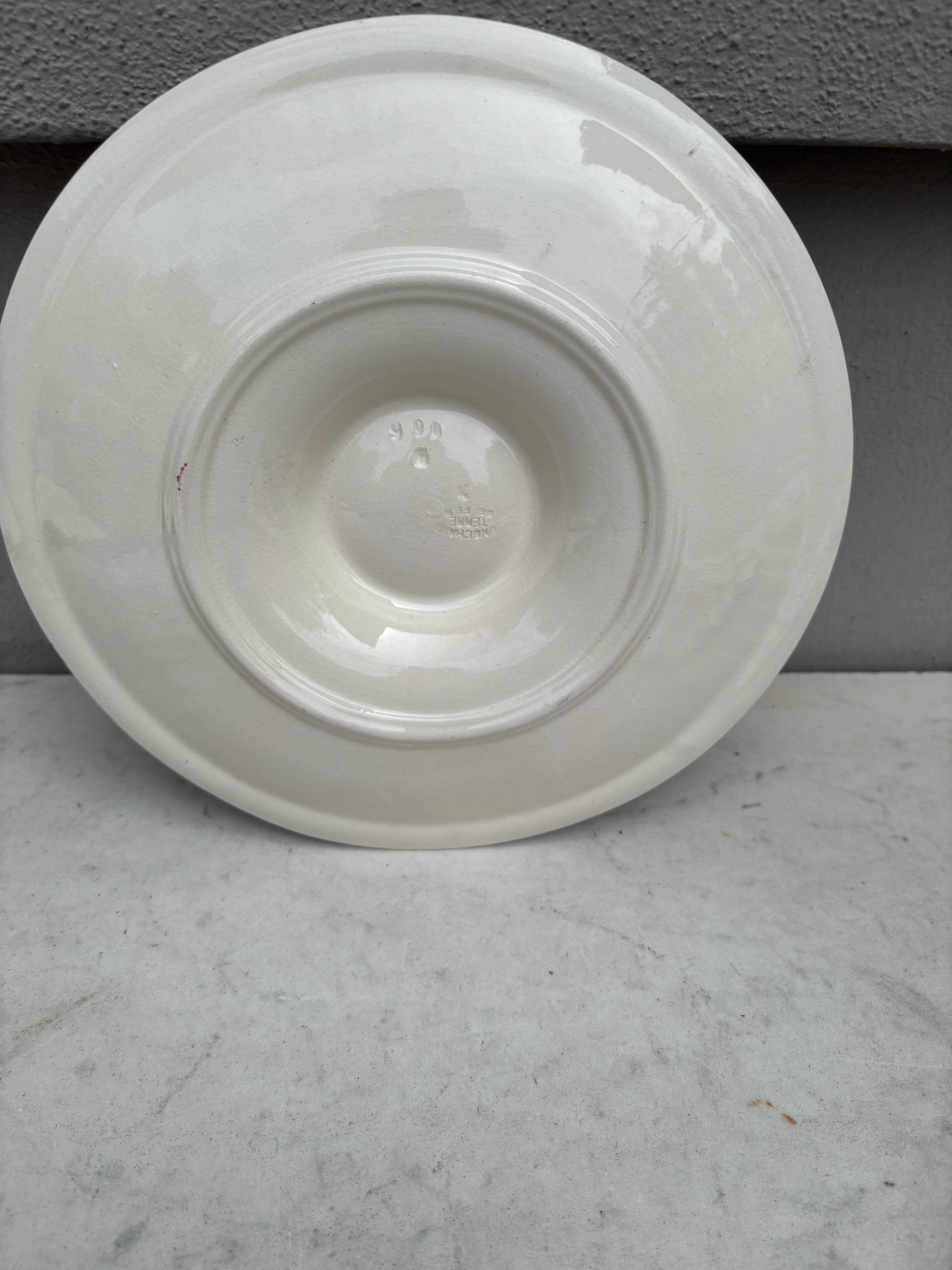 Plato de flores de ostra Longchamp de mayólica del siglo XIX Fines del siglo XIX